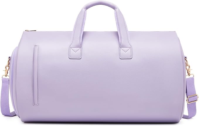Leather Garment Bag Women, Carry on Garment Bag for Travel Convertible Garment Duffel Bag 2 in 1 Waterproof Foldable Travel Suit Bag Weekender Bag with Shoe Pouch by SSWEISIKER