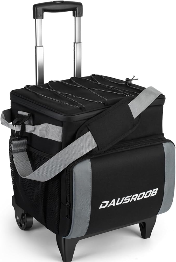 Rolling Cooler with Wheels and Handle, Heavy Duty Leakproof Soft-Sided Cooler, 12Hrs Ice Retention & Enhanced Stability, Insulated Travel Cooler for Camping,Grocery,Beach,Outdoor by DAUSROOB