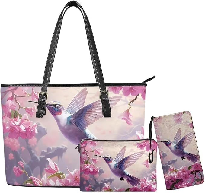 Women Purse Handbags Wallet Sets Leather Shoulder Tote Bag for Women,Top Handle Purse with Wrist Wallet Bag by Unknown
