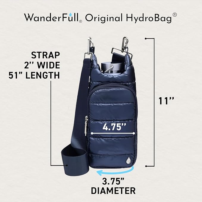 WanderFull Original HydroBag Crossbody Water Bottle Holder with Phone Pocket, Fits Water Bottles up to 32 oz - Image 3