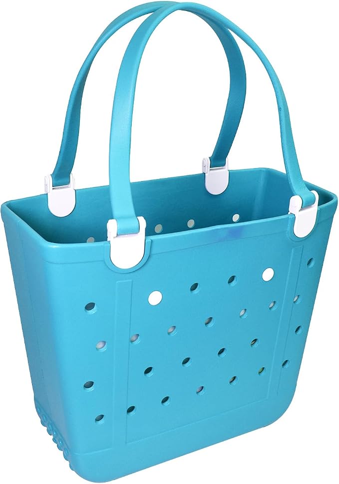 Rubber Beach Bag for Women, Waterproof Travel Tote Bags for Beach | Waterproof Sand-proof Tote Bags with Zipper Pocket, Durable Lightweigh Tote Bag for Outdoor - Image 8