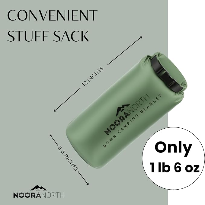 Down Camping Blanket with Footbox – Lightweight, Packable, Water Resistant Backpacking Quilt & Warm Puffy Compact Outdoor Throw – 52x77 with Stuff Sack for Stadium, Hiking & Travel - Image 6
