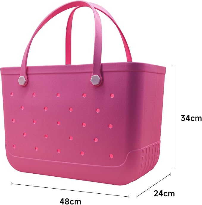 X-Large Waterproof Sandproof Rubber Beach Tote Bag with Zipper Pocket and Phone Kickstand Cup - Image 3
