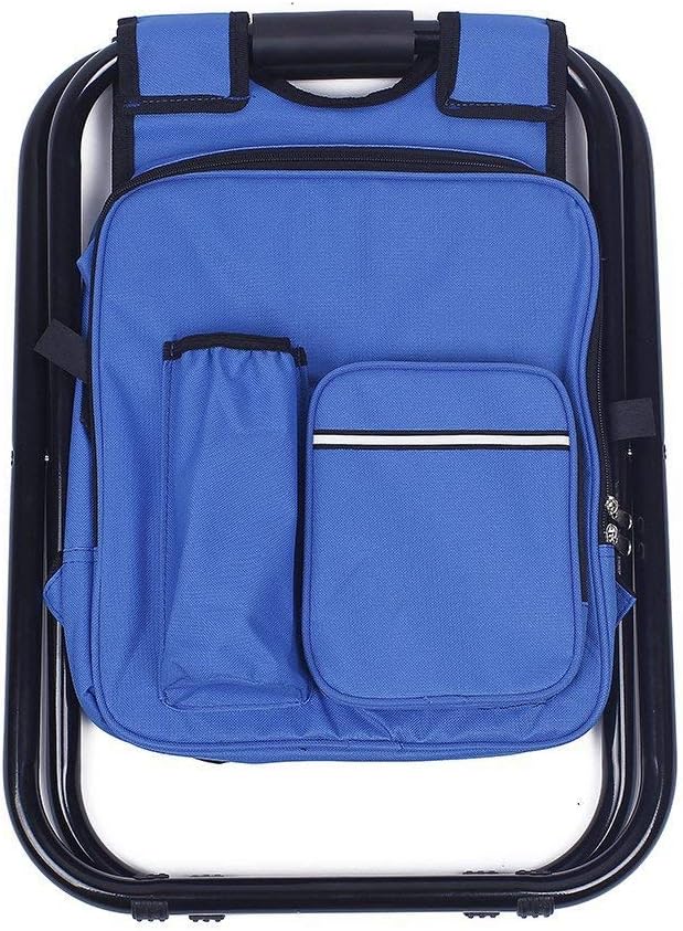Folding 3 in 1 Camping Chair Stool Backpack with Cooler Insulated Picnic Bag, Hiking Camouflage Seat Table Bag Camping Gear for Outdoor Indoor Fishing Travel Beach BBQ (Blue) - Image 6