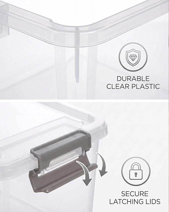 Clear Storage Box with Dividers, Plastic Organizer Box with Compartments and Secure Lid, Multi-Compartment Craft Organizer for Beads, Sewing Supplies, Jewelry, Toys and Small Parts Storage Container - Image 3