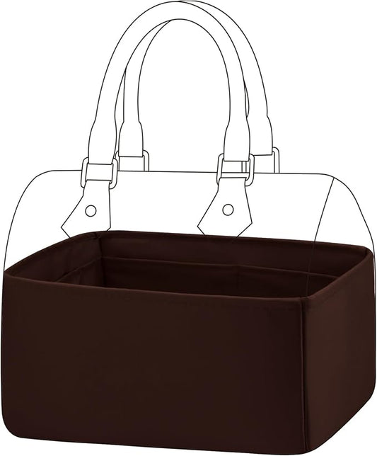 DGAZ Silk Purse Organizer Insert Fits LV Speedy 16/20/25/30/35/45 bags，Silky Smooth Bag Organizer，Luxury Handbag & Tote Shaper（Global Brown，SP45） by DGAZ