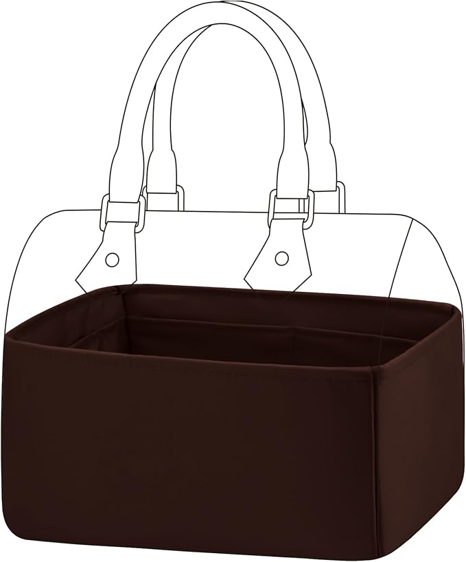 DGAZ Silk Purse Organizer Insert Fits LV Speedy 16/20/25/30/35/45 bags，Silky Smooth Bag Organizer，Luxury Handbag & Tote Shaper（Global Brown，SP30） by DGAZ