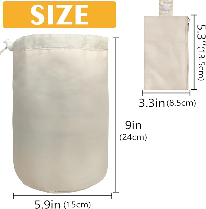 INVODA Drawstring Makeup Bag for Women Cosmetic Bag Large Travel Make up Bags Portable Barrel Toiletry Bag Toiletries Pouch Travel Cosmetic Organizer (White) - Image 2