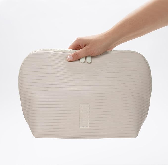 THE VERTI-Vertical Waterproof Makeup & Toiletry Bag | 23-Pocket Organizer with Upright, Fold-Down Design for Skincare, Toiletries & Essentials (Shell) - Image 5