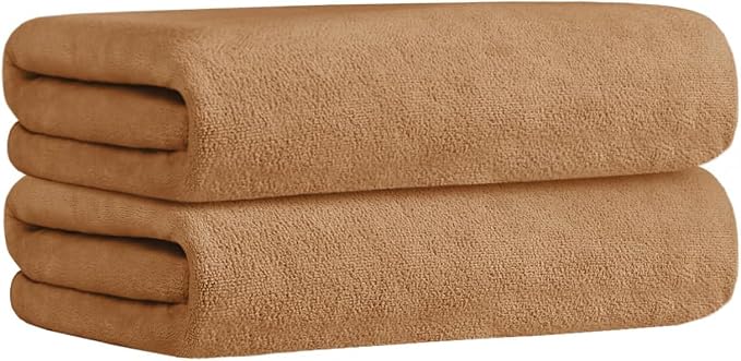 JML Large Microfiber Bath Towels, 6 Pack 30" x 60", Oversized, Soft, Super Absortbent, Fast Drying Bathroom Towel Set for Sauna, Hair Wrap, Salon,Sport, Fitness, Yoga, Beige - Image 4