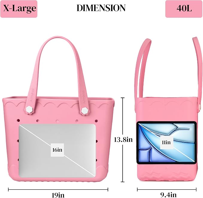 Rubber Beach Bag Waterproof Durable Large Tote Bag for Beach Sports Pool Swim Travel EVA Tote - Image 7