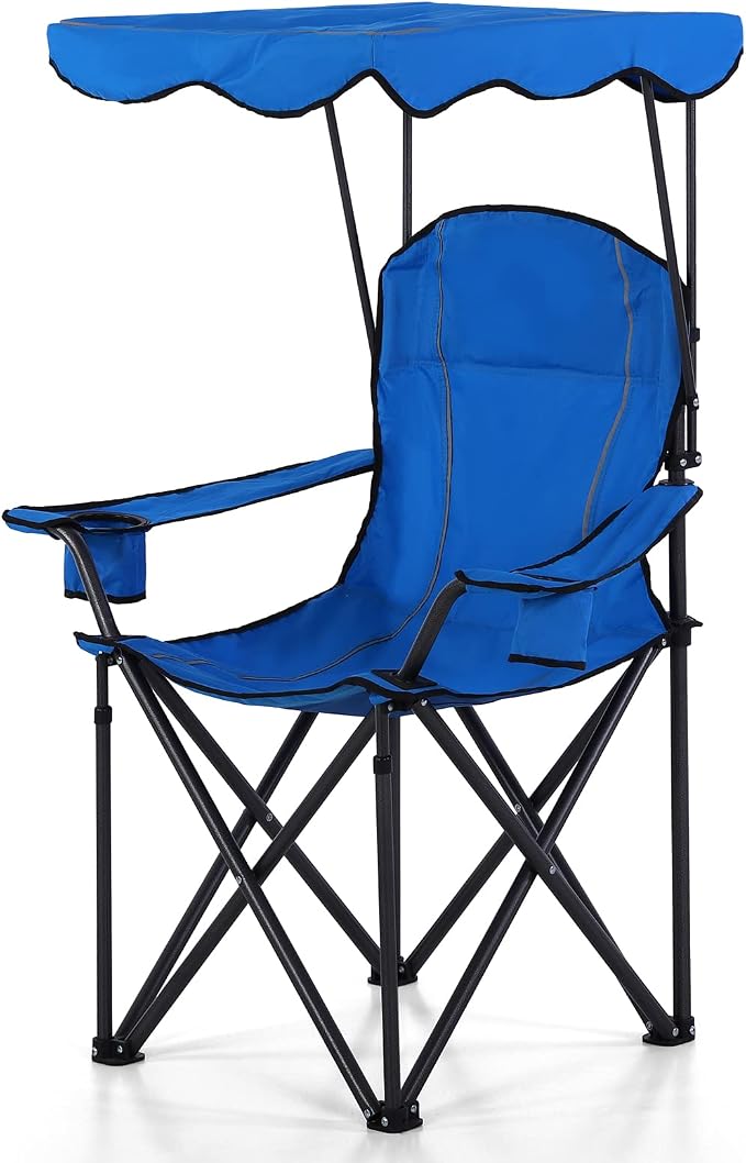 ALPHA CAMP Oversized Camping Chair with Shade Canopy, Folding Lawn Chairs by ALPHACAMP