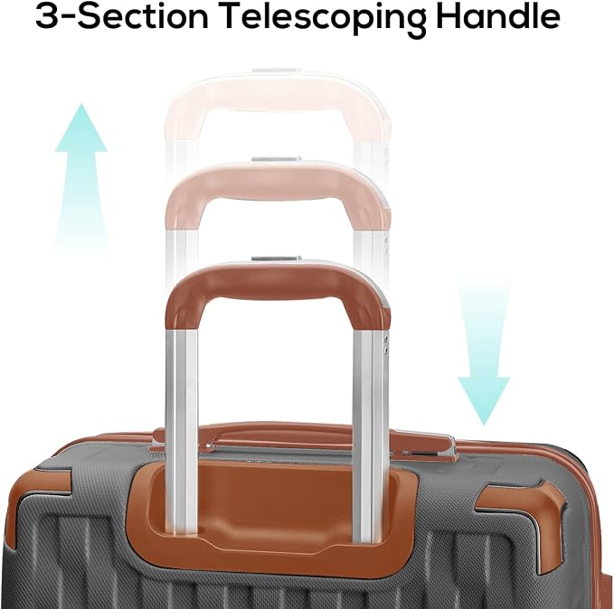Melalenia Luggage 10 Piece Sets Clearance,Large Suitcase Set Spinner Wheels with TSA Locks,Hard Shell Luggage Sets for Women Travel Suitcase (Grey Brown) - Image 5