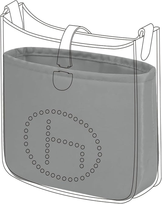 DGAZ Silk Purse Organizer Insert for Evelyne Bag(Pearl gray,TPM) | Soft and Lightweight,Perfect Fit,Multi-pocket Storage,Bag Protector,Luxury Bag Care,Handmade,for Smooth Bag Organizer by DGAZ