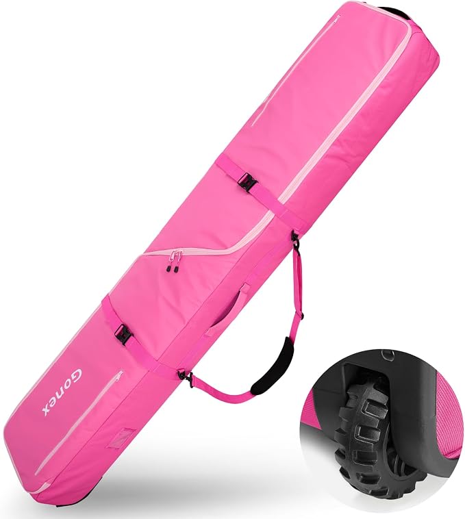 Gonex Snowboard Bag with Wheels,Adjustable Length Up to 175cm to 190cm, Fully Padded Ski Bag for Air Travel, 1200D Polyester PVC Waterproof Rolling Ski Bag with Skis Strapes - Image 9