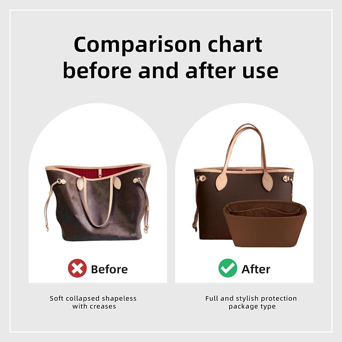 DGAZ Purse Organizer Insert Fits Neverfullbag BB/PM/MM/GM，Silk Bag Organizer，Luxury Handbag & Tote Shaper(Gold,BB) - Image 4
