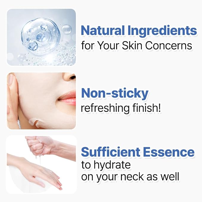 [PACK OF 20 Solution Sheet Mask Pack 5types x 4pc Aloe, Niacinamide, Collagen, Hemp seed, Hyaluronic Acid