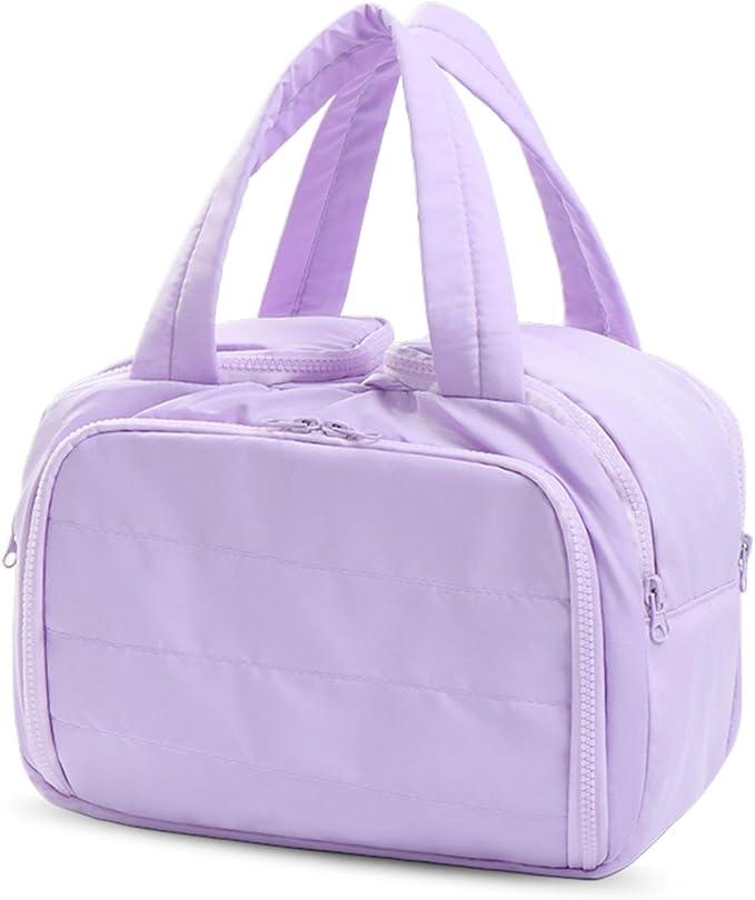 Toiletry Bag,Toiletry Bag, Waterproof Lightweight Large Wide-Open Travel Toiletry Bags, Puffy Cosmetic Makeup Bag for Traveling, Accessories, Essentials, Toiletries (Purple) by tarcegta