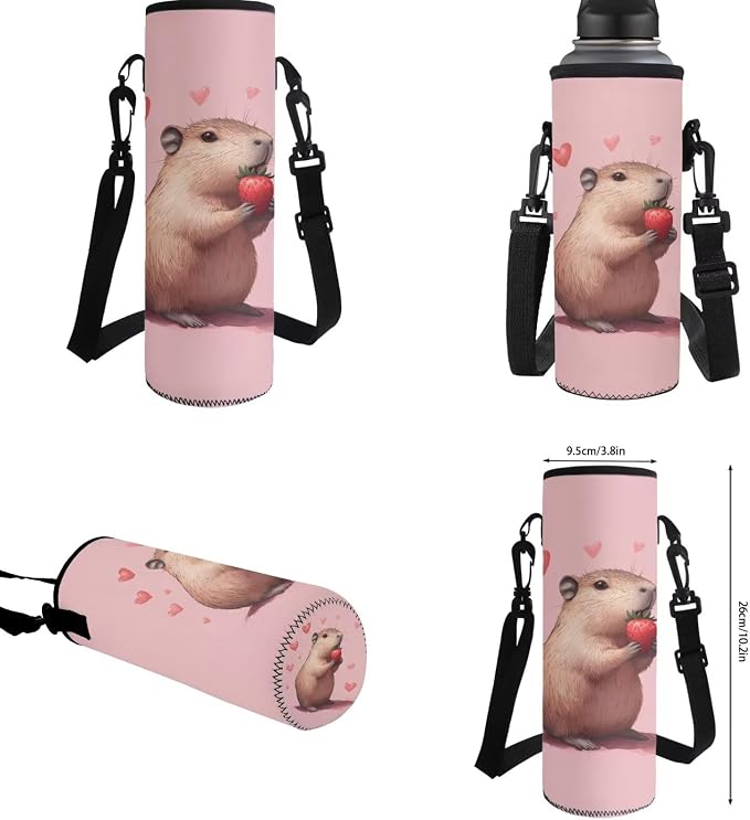 Adorable Capybara Backpacks for 5th Grade Girls, Pink Backpack and Lunch Box for Girls Kids Travel Sports Bookbag Lightweight, 4-Piece School Essentials Set for for 6-8 8-10 Year Olds - Image 6