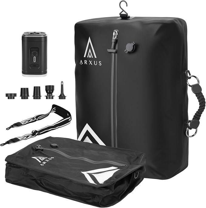 Arxus Vacuum Bags for Travel Airless, Compression Seal Packing Cubes with Adjustable Shoulder Strap, IP67 Reusable Portable Moving Supplies Kit for Clothing Storage, Luggage, Backpack, Suitcase by Arxus