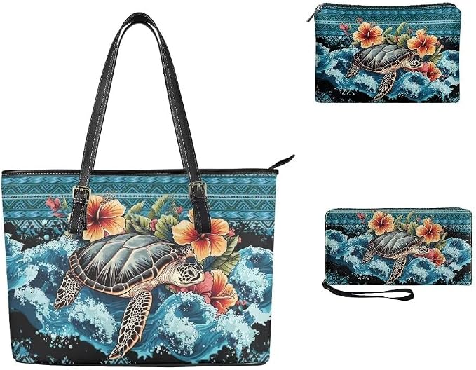 Women Purse Handbags Wallet Sets Leather Shoulder Tote Bag for Women,Top Handle Purse with Wrist Wallet Bag - Image 3