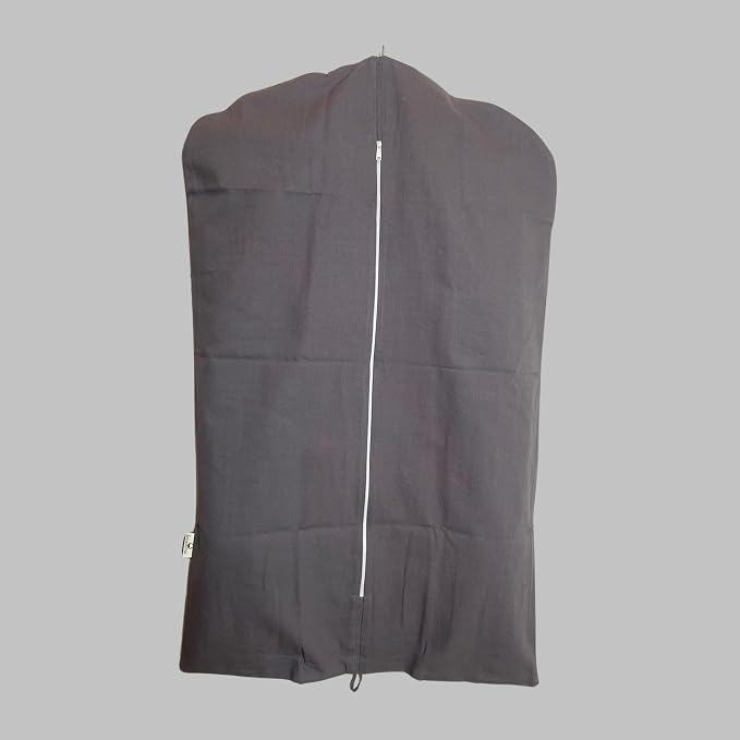 Premium 100% Cotton Garment Bags – 35" Gray Canvas Suit Cover with YKK Zipper – Breathable, Dust-Proof Storage for Suits, Coats, Dresses, Jackets & Travel/Closet Use - Image 2