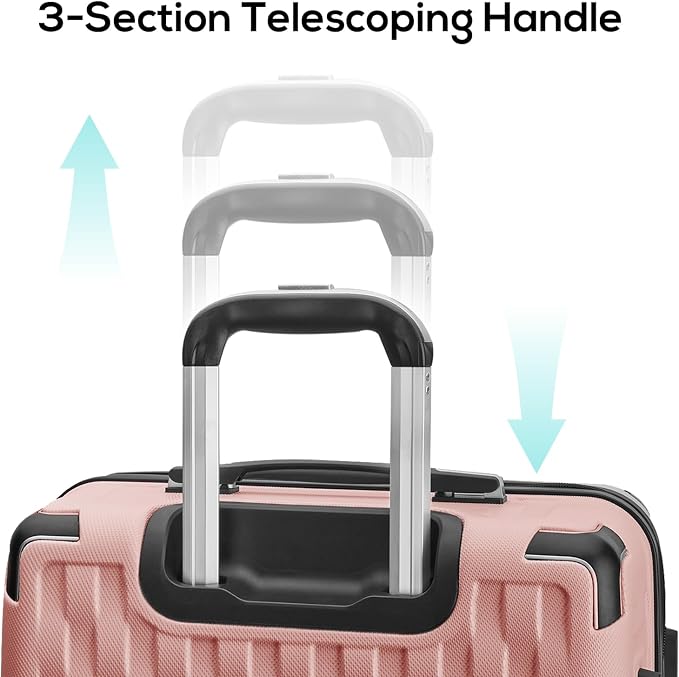 Melalenia Luggage 10 Piece Sets Clearance,Large Suitcase Set Spinner Wheels with TSA Locks,Hard Shell Pink Luggage Sets for Women Travel Suitcase (10Pcs Pink) - Image 5