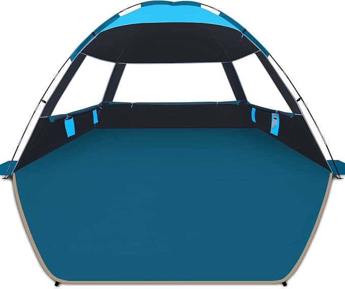 COMMOUDS Beach Tent Sun Shelter for 3/4/6/8 Person, UPF 50+ UV Protection Beach Shade Canopy Tent, Lightweight, Easy Set Up and Carry by COMMOUDS