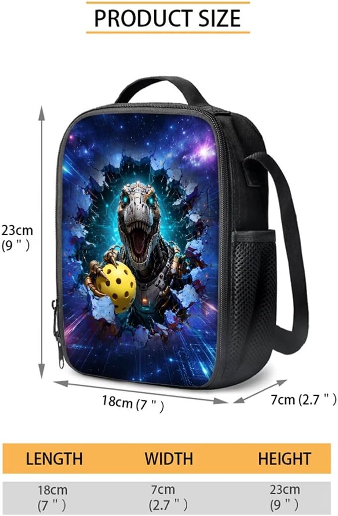 Forchrinse Kids Dinosaur Backpack Boys Pickleball School Backpack with Lunch Box Pencil Case 3 in 1 Set Boys Bookbag Elementary School Bags - Image 4