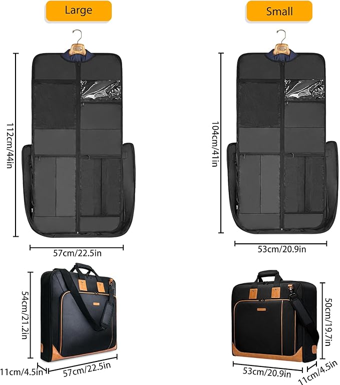 Noozion Garment Bag for Travel, Large Carry On Suit Bag for Business Up to 3 Suits, Wrinkle Free Garment Bag for Hanging Clothes with Shoulder Strap, Laptop Compartment, and Wet-Dry Pocket - Image 5