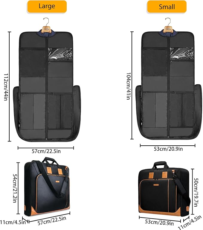 Noozion Garment Bag for Travel, Large Carry On Suit Bag for Business Up to 3 Suits, Wrinkle Free Garment Bag for Hanging Clothes with Shoulder Strap, Laptop Compartment, and Wet-Dry Pocket - Image 5