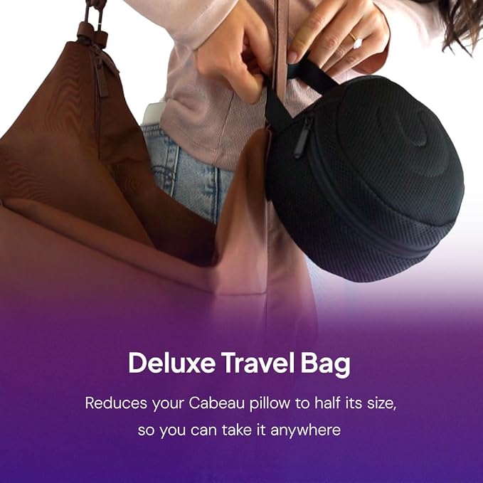 Cabeau Slim TNE-S3 Deluxe Luxury Travel Neck Pillow for Airplanes with Patented Seat Strap and Head Hold Technology (Plum) - Image 2