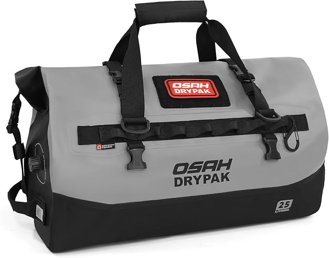 OSAH DRYPAK Waterproof Duffel Bag 25L/40L/60L – Heavy-Duty Motorcycle Tail Bag, Roll-Top Dry Bag for Travel, Camping, Boating, Kayaking, Outdoor Adventure by OSAHDRYPAK