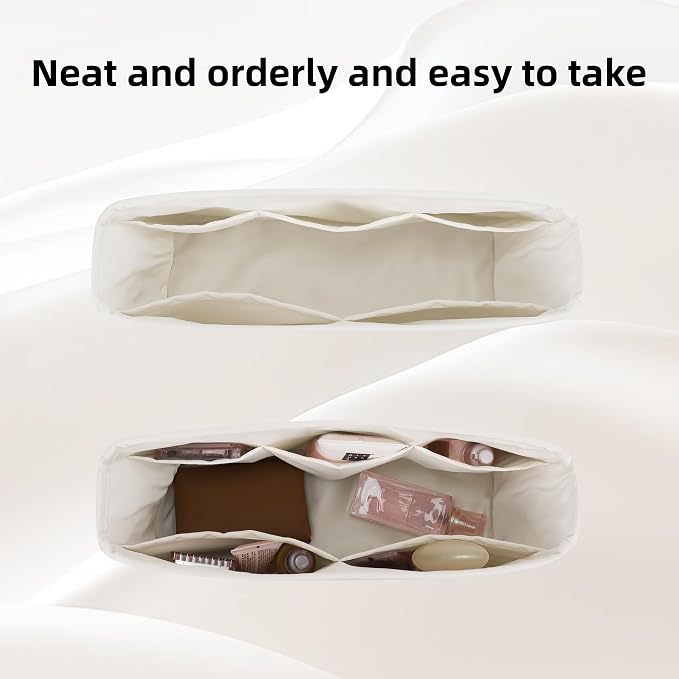 DGAZ Purse Organizer Insert Fits Neverfullbag Mini/PM/MM/GM，Silk Bag Organizer，Luxury Handbag & Tote Shaper(Gris Pale,PM) - Image 5