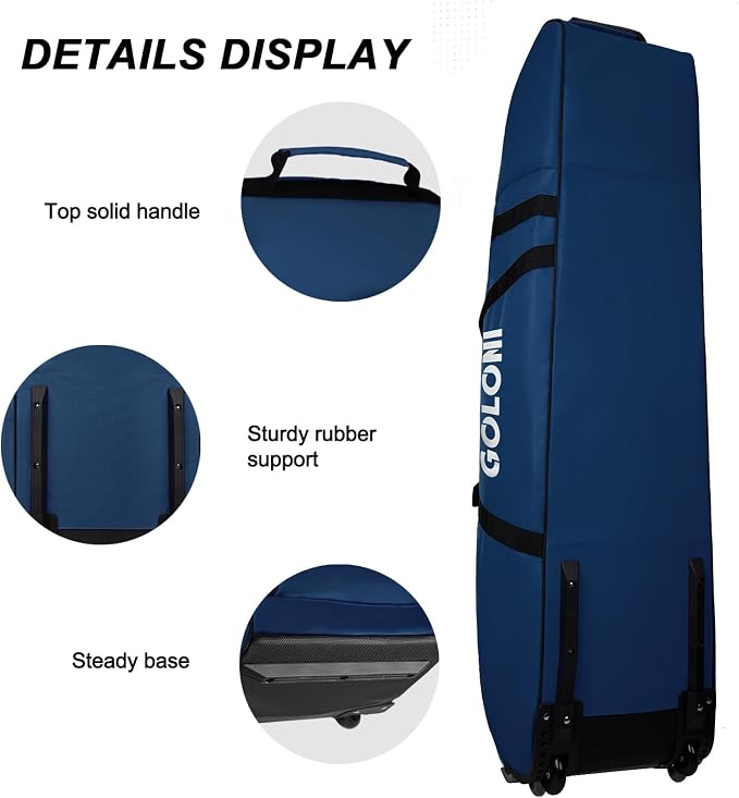 Goloni Golf Travel Bag with Wheels, Airline Golf Travel Case, Padded Rolling Golf Bag with Shoe Compartment - Image 3