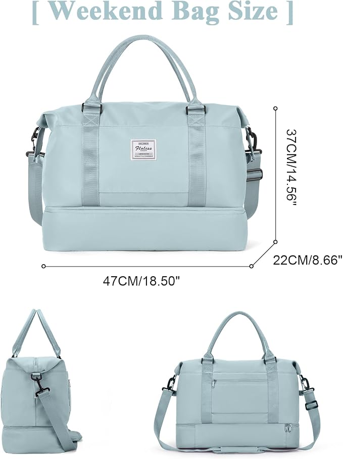Travel Duffel Bag with Shoes Compartment,Weekender Bags for Women Travel | Overnight Carry-On Bag with Toiletry Bag, For Spirit Airlines 18x14x8 Personal Item Bag - Image 3