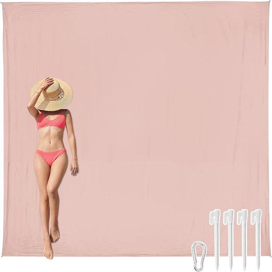 AlphaBeing Beach Blanket Waterproof Sandproof, Extra Large Beach Mat for 1–8 Adults, Oversized Picnic Blanket with 4 Stakes & Storage Bag, Essential Beach Gear for Travel by AlphaBeing