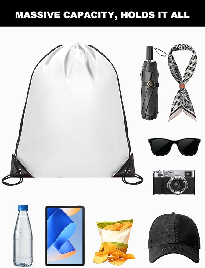 ZenNex 50 Pcs Drawstring Backpacks Bulk, 16.5x13.4 Inches Reusable Cinch Sack Bags for Gym Sports Beach School Travel and Party Favors, Assorted Colors(50, Mixed Colors) - Image 5
