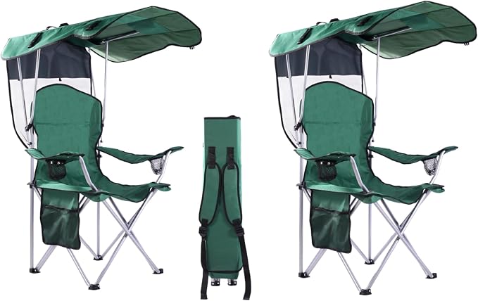 VTOY Portable Camping Chair with Canopy - Folding Chair with Canopy, Durable 600D Oxford Canopy Chair for Camping, Beach, Picnics, Fishing & Sports by VTOY