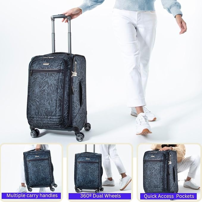Ricardo Beverly Hills Avalon Softside Carry-On Luggage Made with Sustainable 100% Recycled PET (rPET), Lightweight, Eco-Friendly Travel, Expandable, Dual Spinner Wheels, Serengeti Night, 20-inch - Image 8