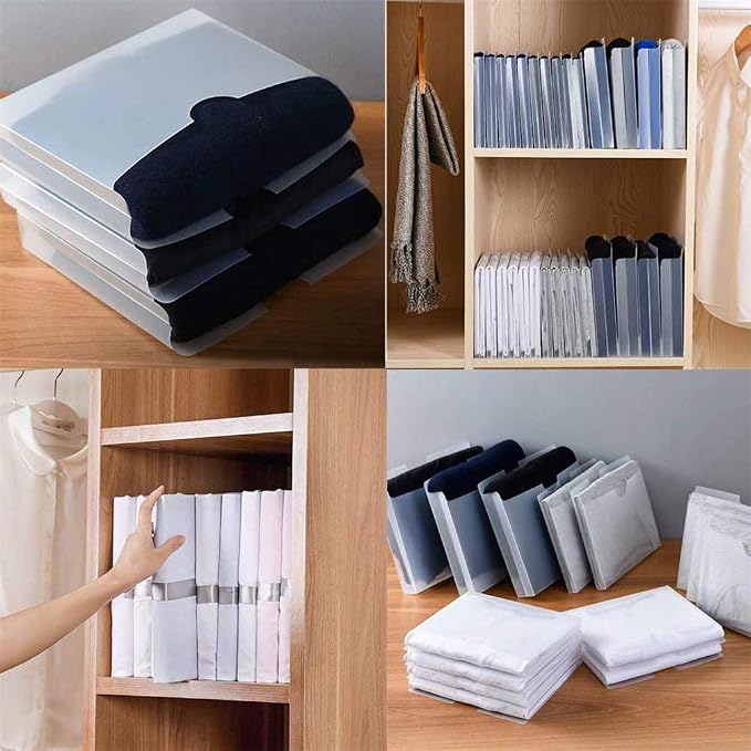 Clothes Folding Board, 5 Pack Multipurpose Shirt Pants Coat Sweater Clothes Organizer, Easy and Fast Flipfold Clothes Folder, Plastic Transparent Laundry Folder Board Travel Folding Board (S) - Image 9
