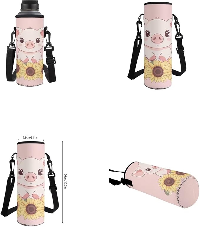 Cute Pig Preschool Backpack for Girls with Lunch Box Water Bottle Holder and Soft Pencil Case 4 In 1 Set Bookbag with Front Pocket for School Aesthetic New Semester Gifts Bag - Image 6
