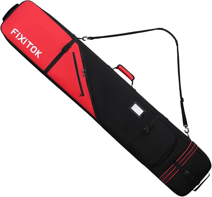 FIXITOK Snowboard & Ski Bag for Air Travel, Waterproof Full Padded Snowboard Bag Fit Board, Boots, Clothes, Helmet and Gear, Adjustable Length Ski Bag(157CM-181CM) by FXIXTOK