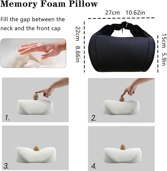TOPABYTE Car Neck Pillow for Driving Memory Foam Headrest Black, 2 Packs | Breathable Automotive Seat Cushions of Headrests for Relieving Neck Stiffness Seat Neck Support Pillow, Fits All Vehicles - Image 3