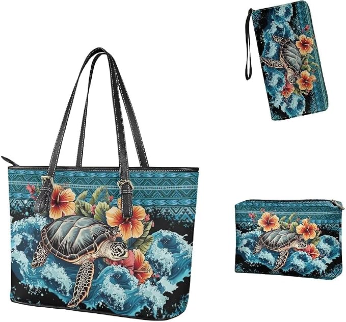 Women Purse Handbags Wallet Sets Leather Shoulder Tote Bag for Women,Top Handle Purse with Wrist Wallet Bag - Image 4