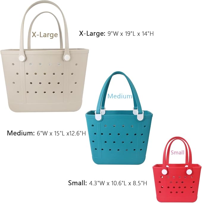 Lightweight Extra large Rubber Beach Bag Small mini Tote Bag for Gym Waterproof medium Open Handbag for Pool Sports - Image 4