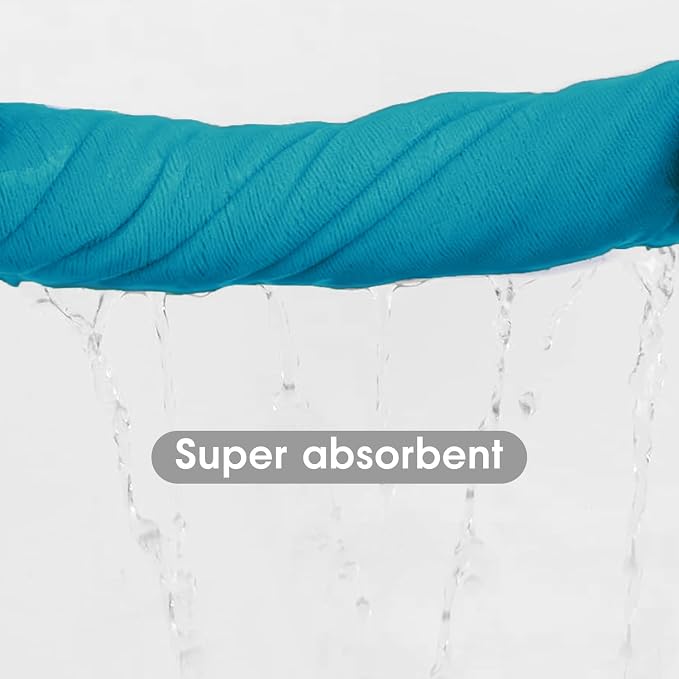 JML Bath Towel, Microfiber Bath Towels Set, 4 Pack (30" x 60") - Large Size, Extra Absorbent, Quick Drying, Multipurpose Use as Hair Wrap for Women, Bath, Fitness, Sports, Yoga, Teal - Image 5