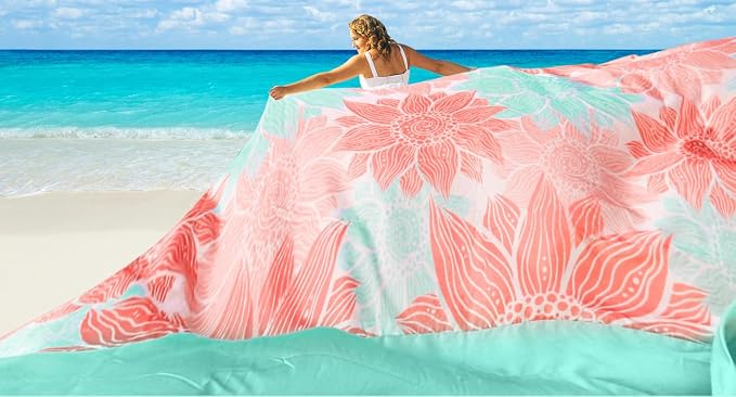 HIHOHO Beach Blanket Waterproof Sandproof Extra Large Beach Mat 79" X 83"/120"x108"for 1-8 Adults Quick Drying Durable Outdoor Picnic Mat for Beach Travel Camping Hiking - Image 2
