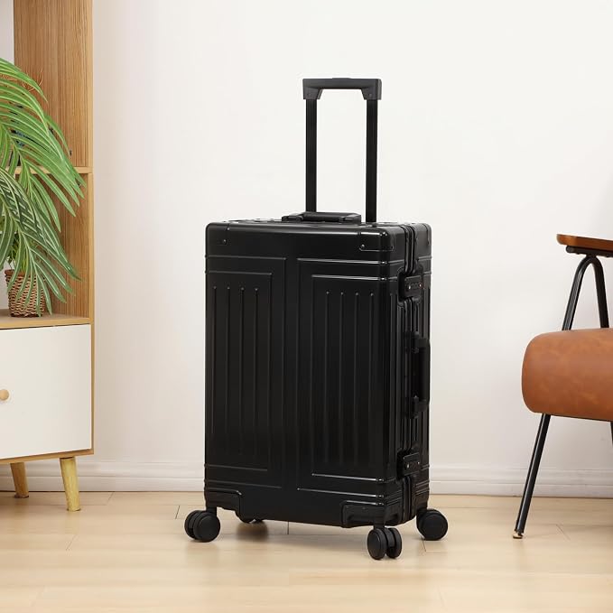All Aluminum Magnesium Carry On Luggage，Cut from Whole Aluminum Sheet，22x14x9 Airline Approved ，（3rd Generation，Premium Magnesium Metal zipperless suitcase ） (black, 24inch) - Image 3