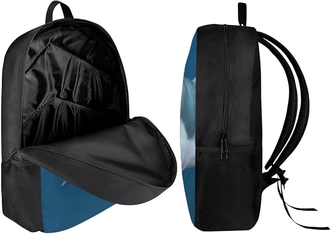 Kids Novelty Animal Backpack and Lunch Box for Boys Girls Student Lightweight 17 Inch School Shark Backpack with Lunch Bag Pencil Case Kids Comfy Padded Black Large Bookbag - Image 3